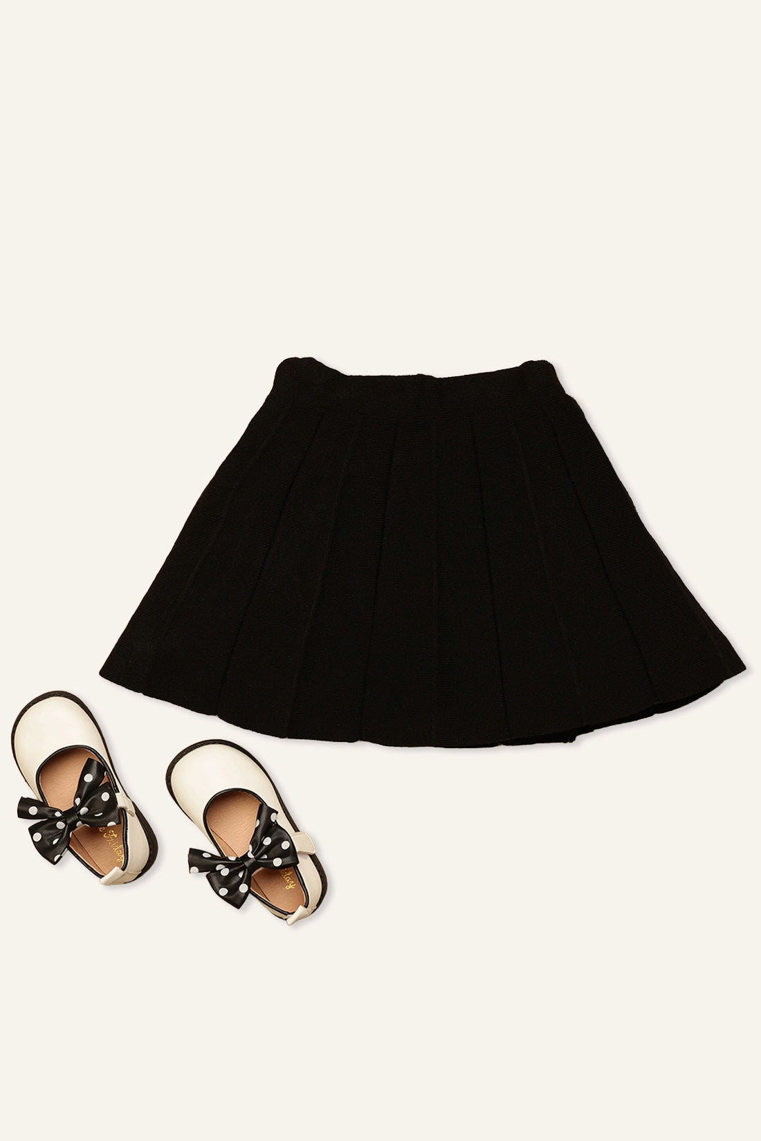 Girls Black Solid Skirt