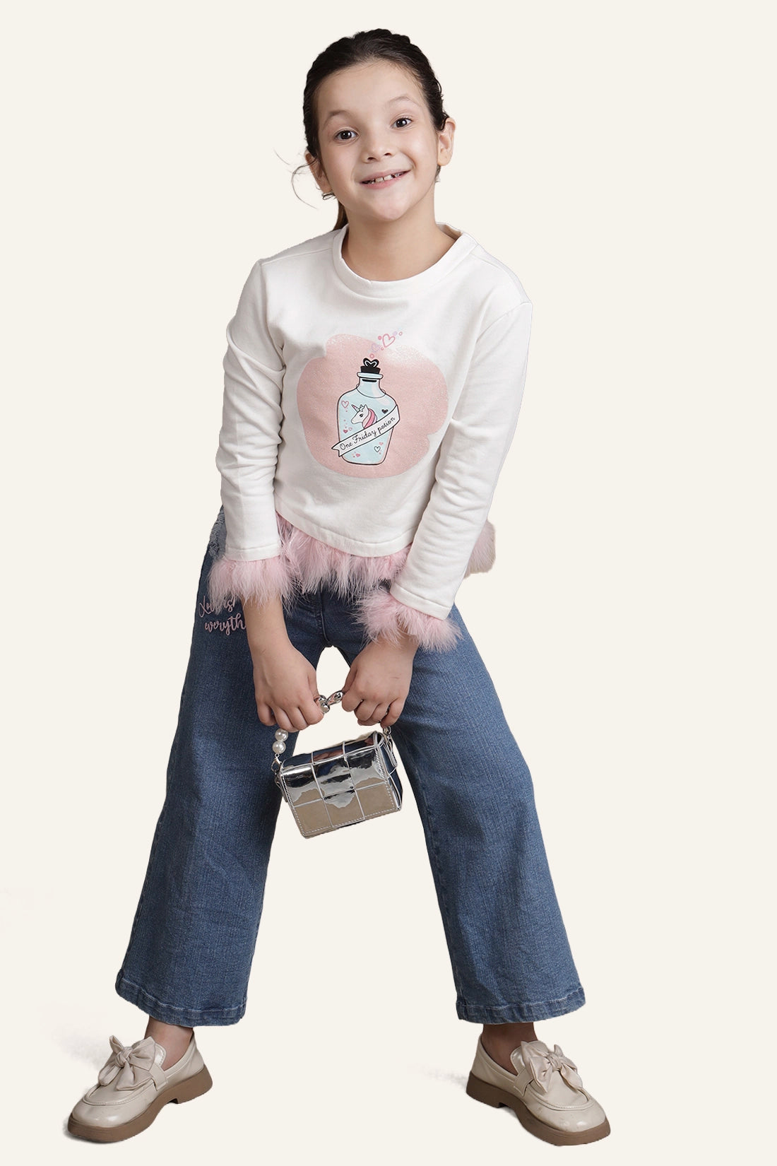 Girls Off White Top – Casual Wear