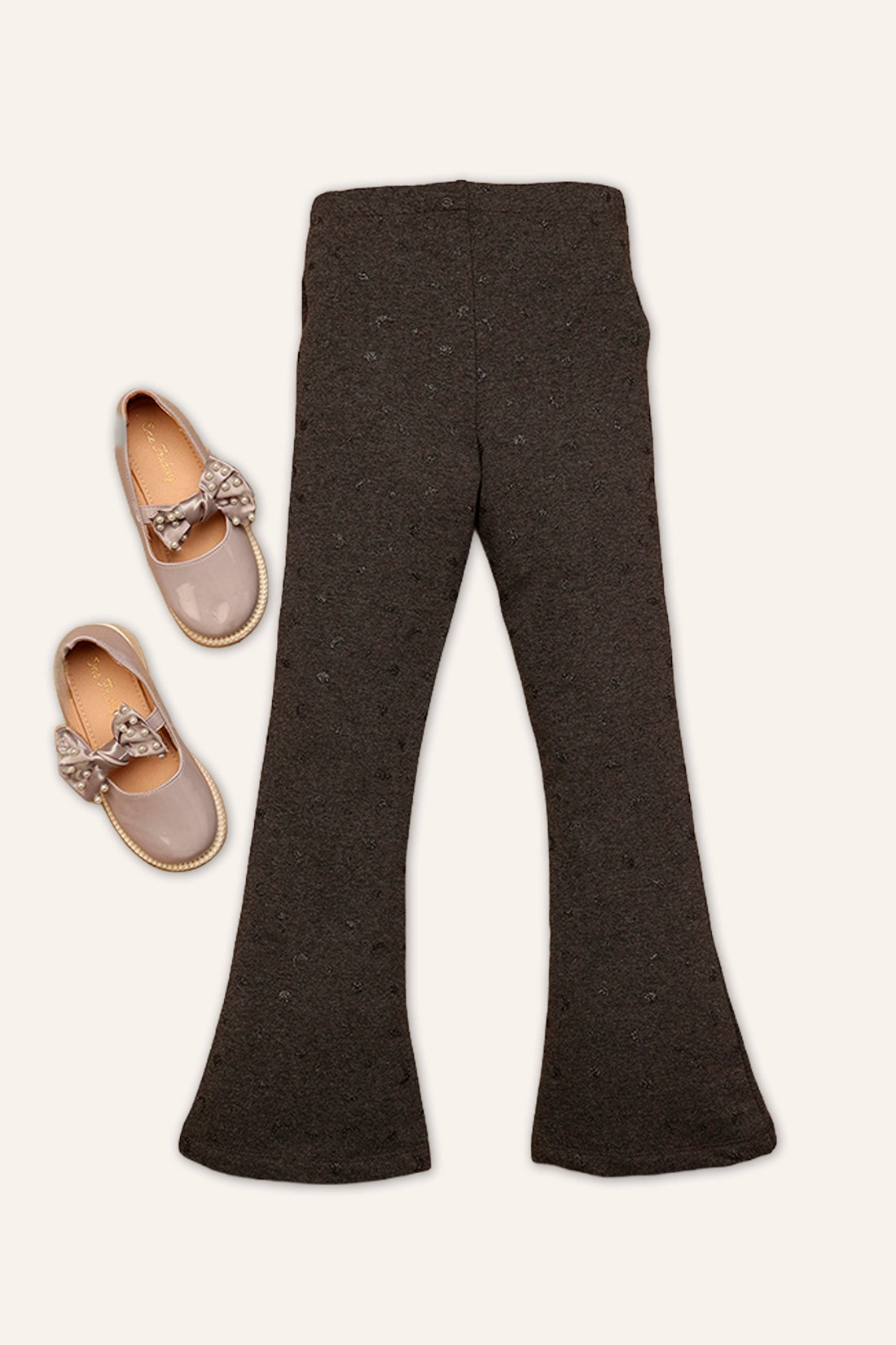 Girls Grey Glitter Print Legging