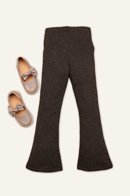 Girls Grey Glitter Print Legging