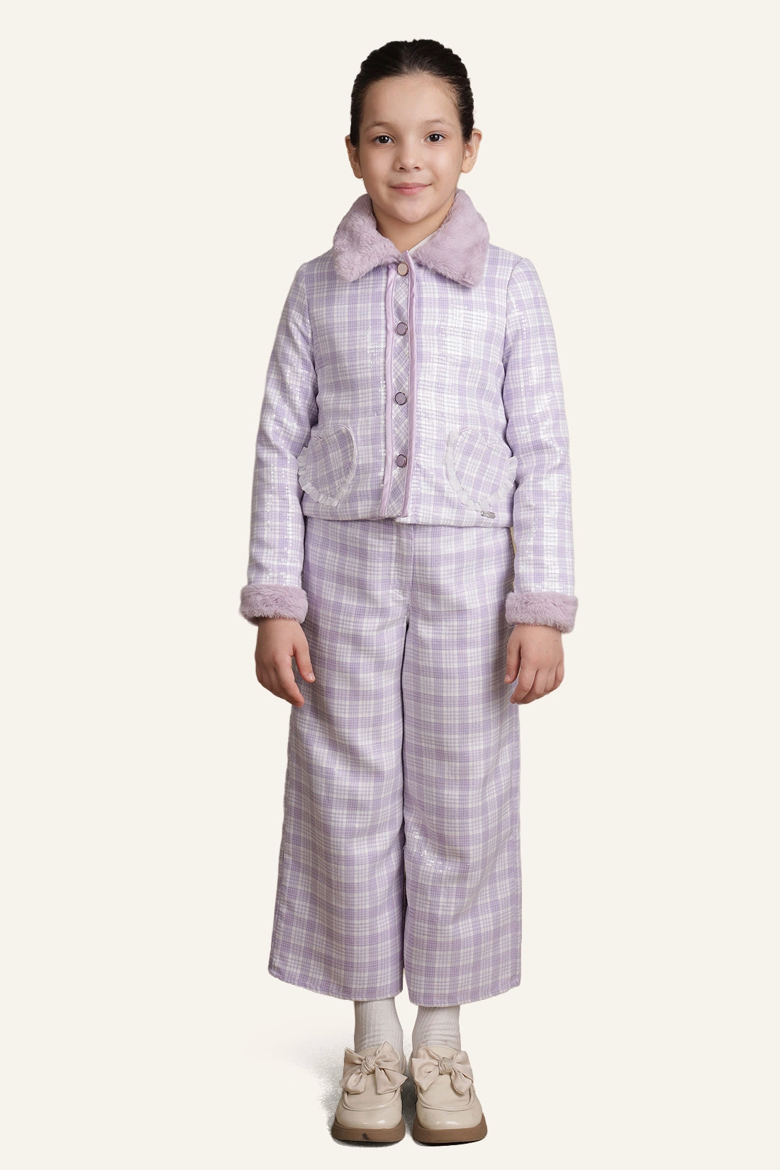 Girls Lilac Sequence Jacket