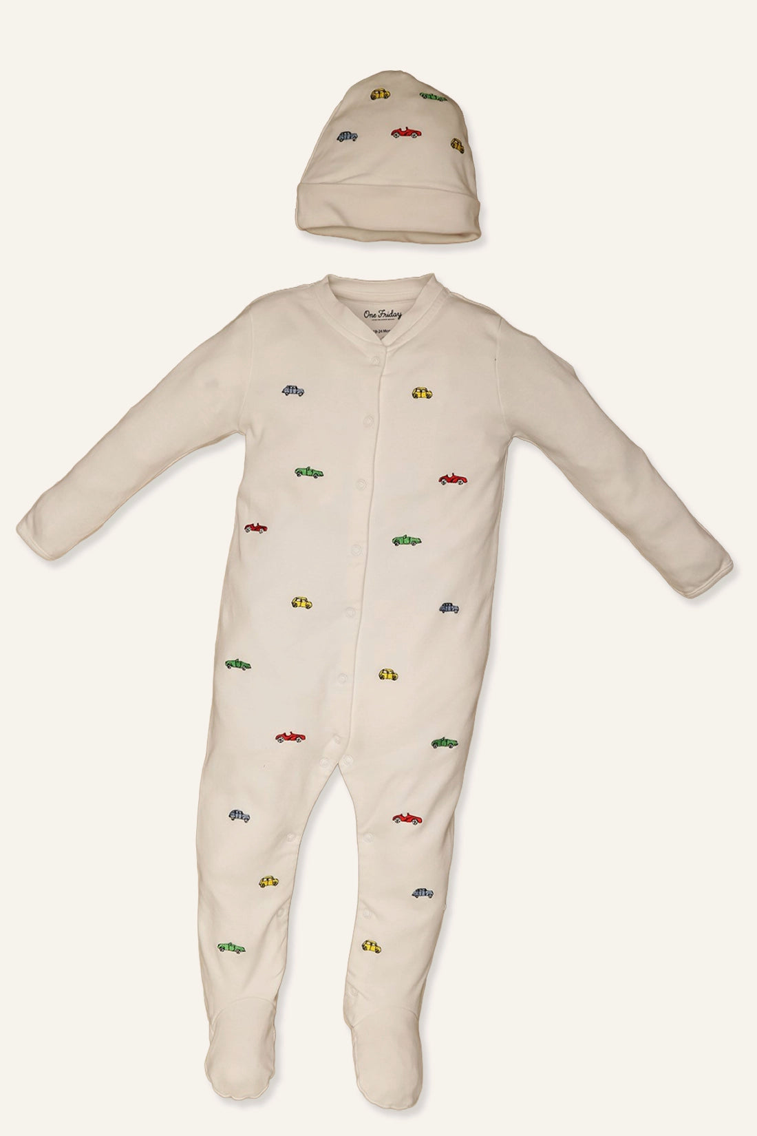 Baby Boys White BodySuit With Cap