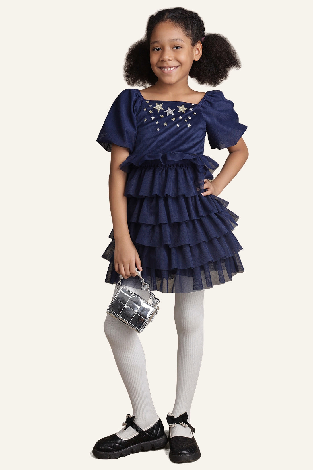Girls Navy Blue Dress – Party Wear