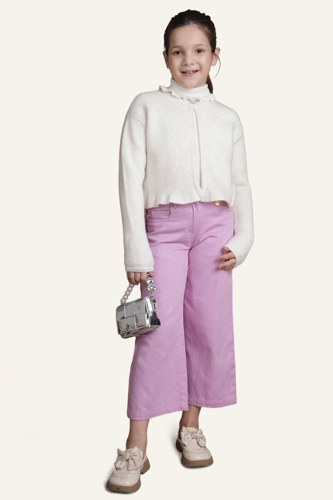 Girls Lilac Flared Jeans