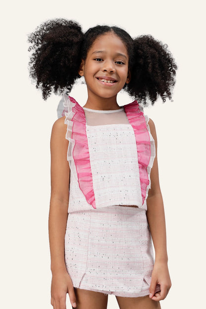 Girls Pink Round Neck Top