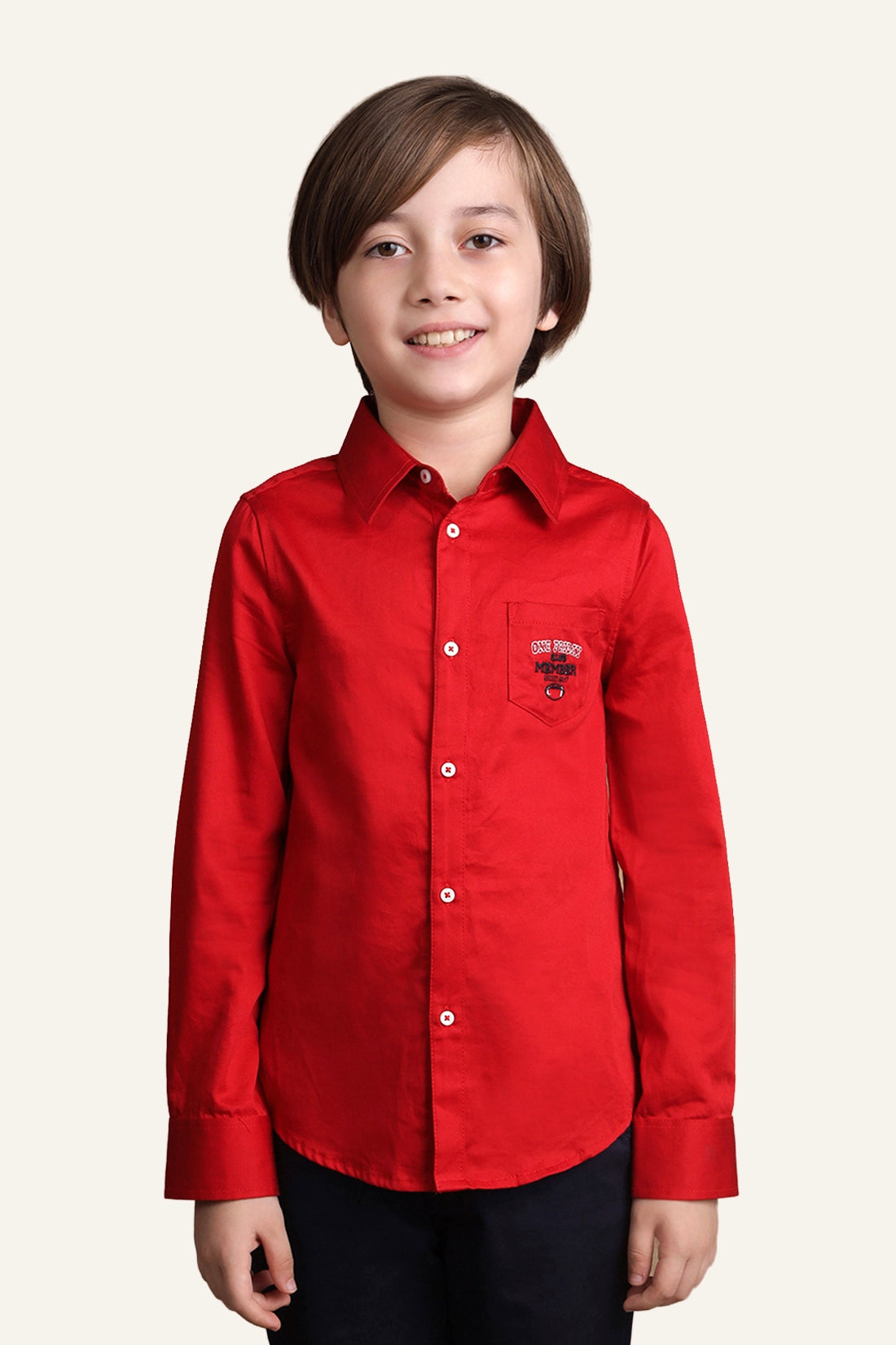 Boys Red Collared Shirt
