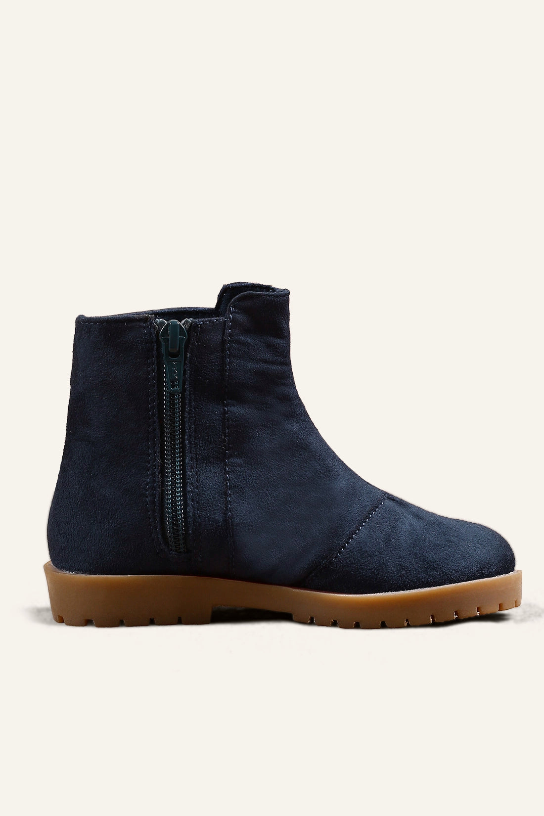 Girls Navy Blue Solid Boots