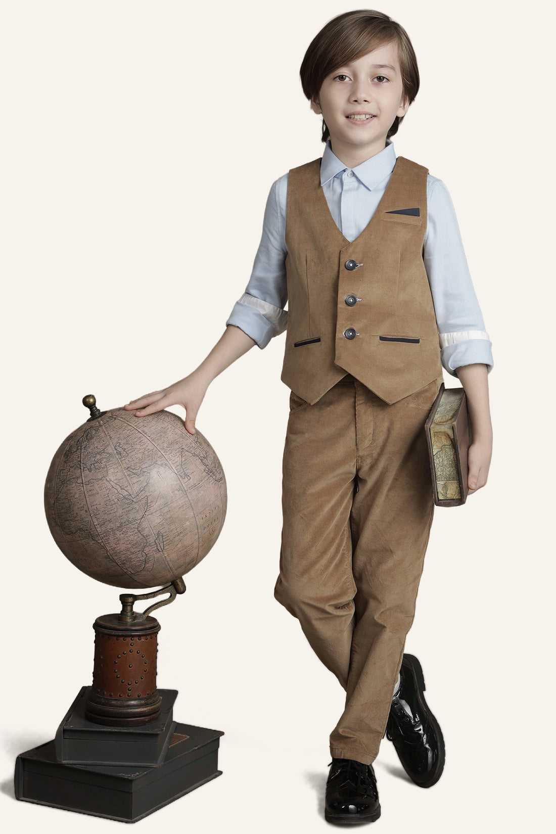Boys Camel Waist Coat
