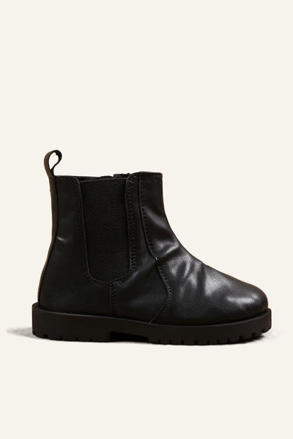 Boys Black Solid Boots