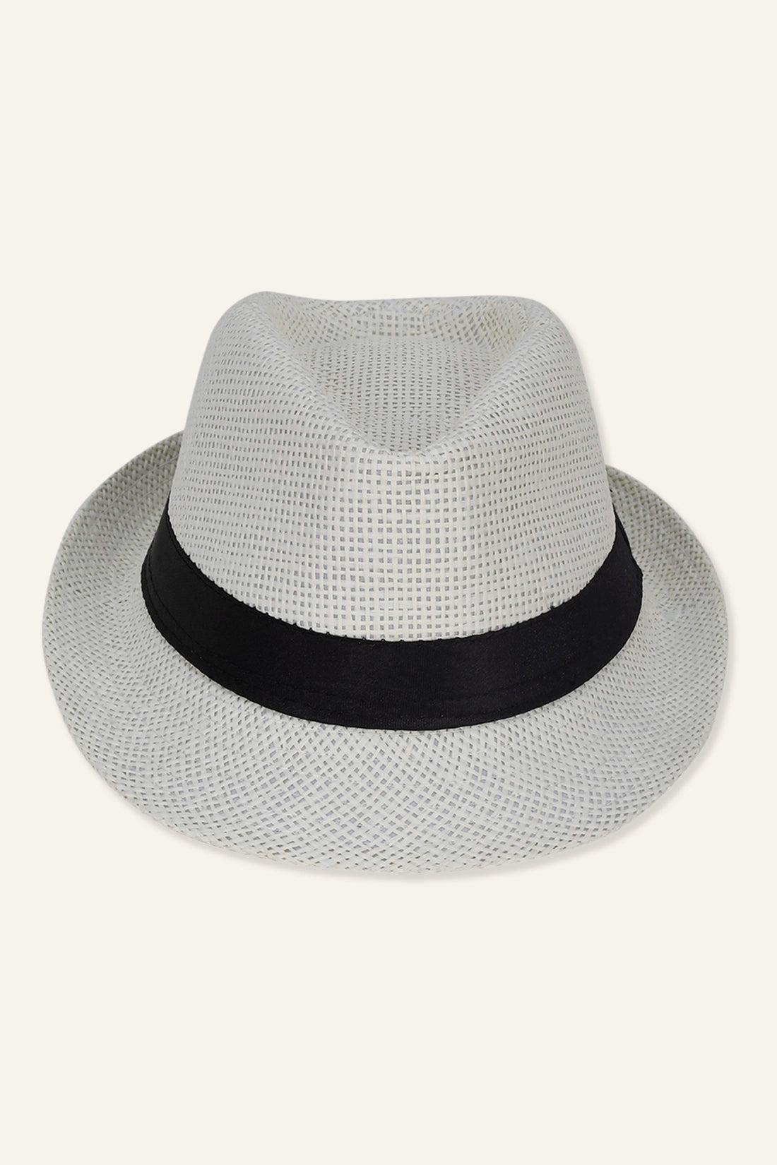 ऑफ व्हाइट सॉलिड हैट