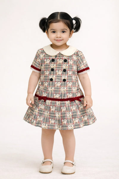 Baby Girls Multi Check Cotton Dress