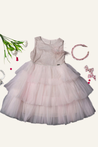 Girls Pink Charm Party Dress