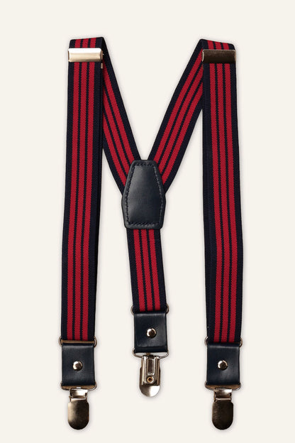 Boys Red Elastic Stripes Suspender