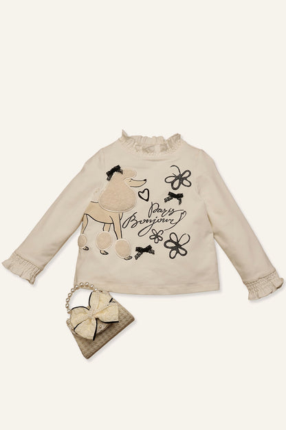 Girls Off White Top – Soft Cotton Fabric