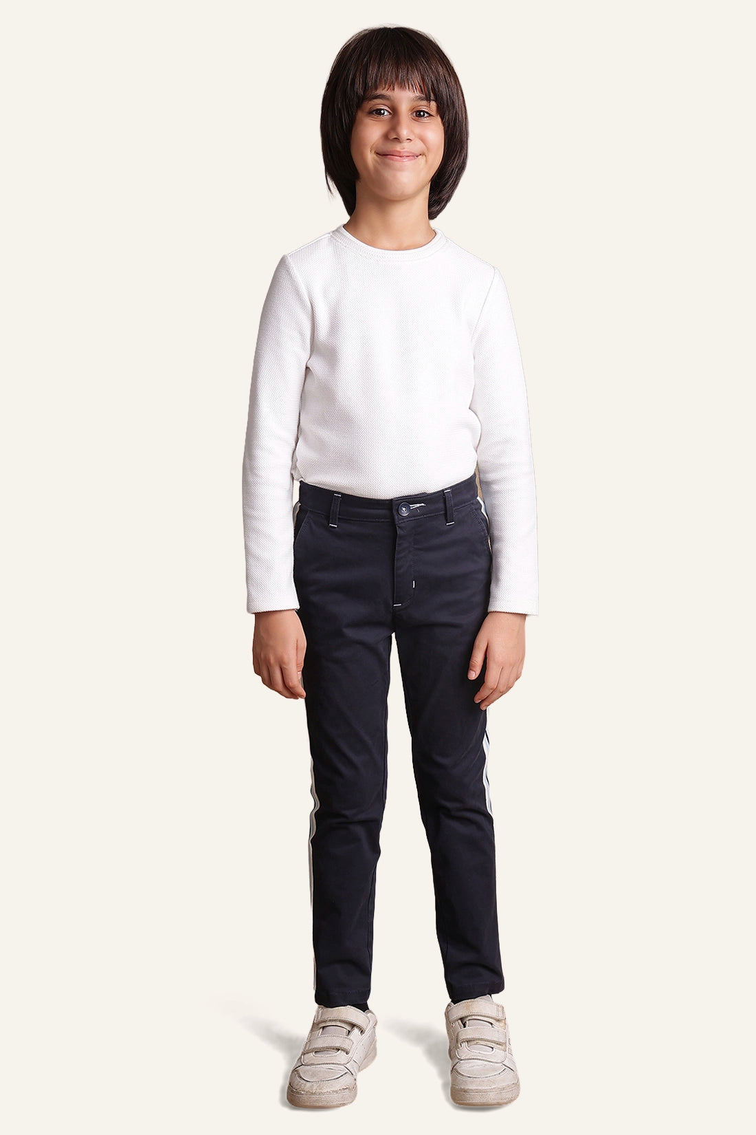 Boys Navy Blue Slim fit Trouser