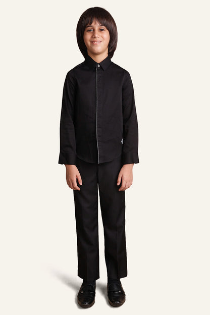 Boys Black Party Shirt
