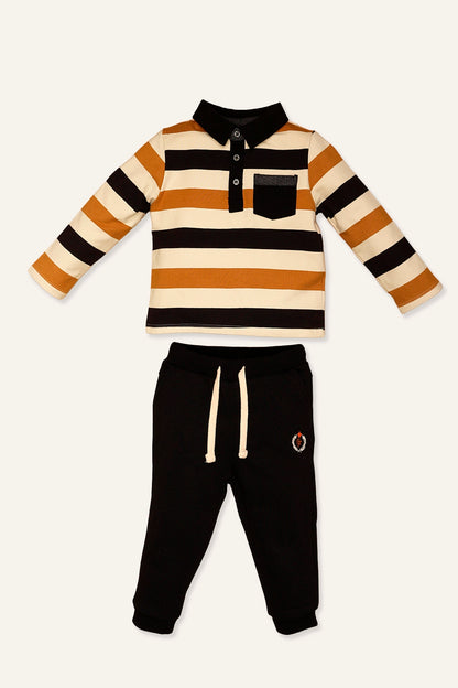 Baby Boys Multi Stripes T-Shirt & Track Pant Set