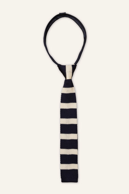 Boys Navy Blue Stripes Tie