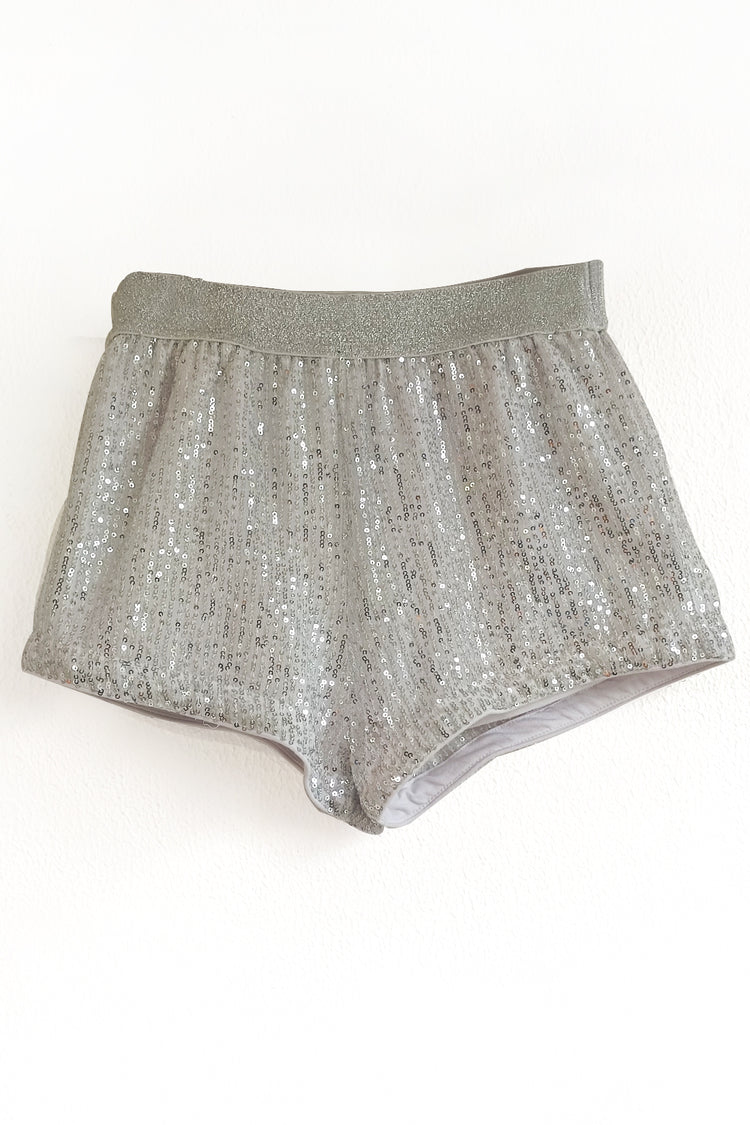 Shimmering Snowflake Sequin Shorts