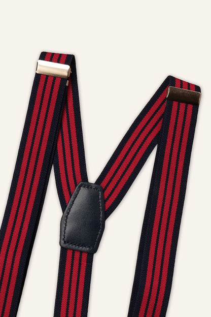 Boys Red Elastic Stripes Suspender