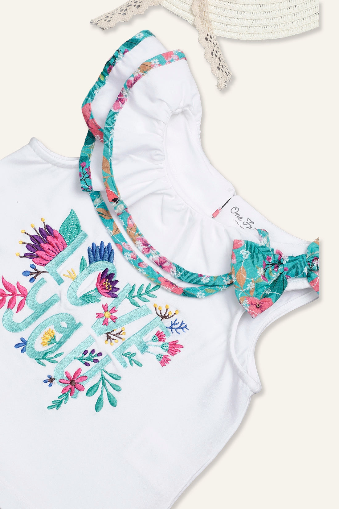 Baby Girls Round Neck White Top