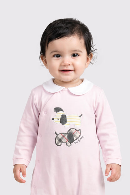 Baby Girls Pink Cotton Romper