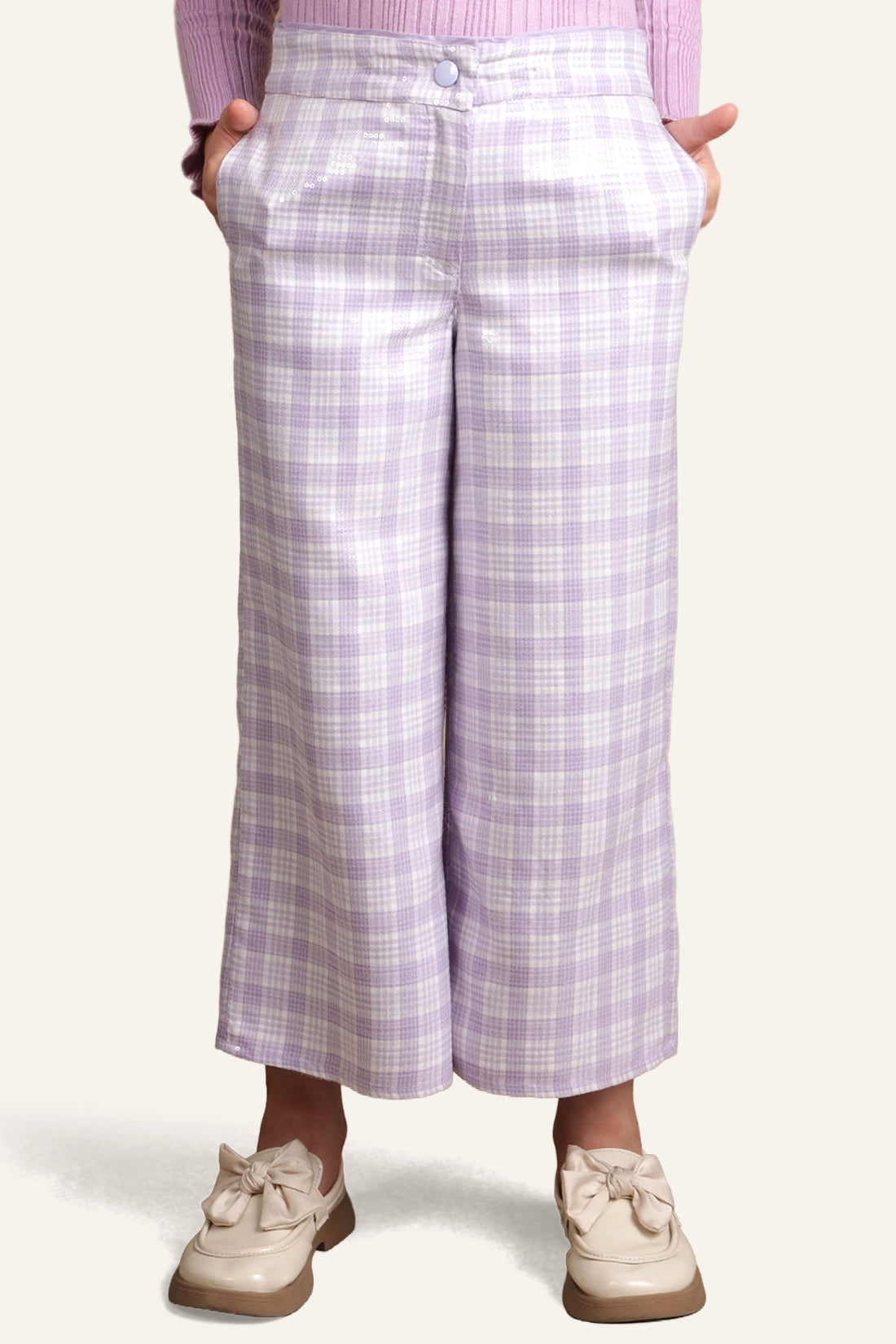 Girls Lilac Sequence Trouser