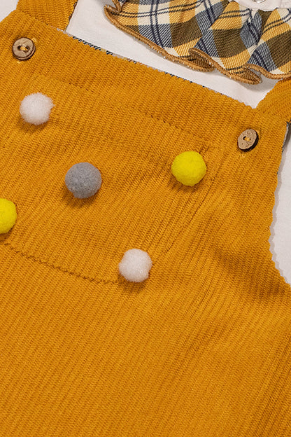 Baby Girls Mustard Dangri with t-shirt