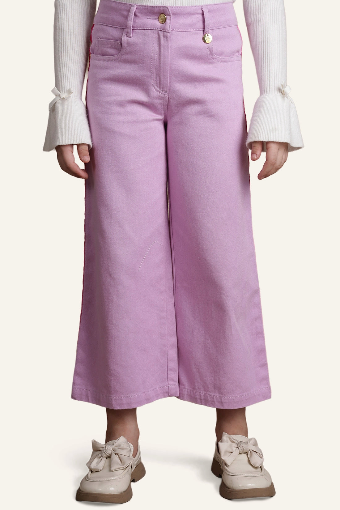 Girls Lilac Flared Jeans