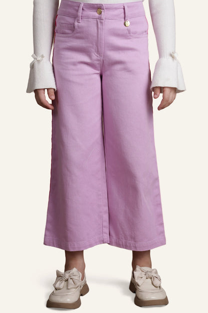 Girls Lilac Flared Jeans