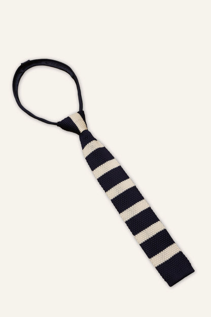 Boys Navy Blue Stripes Tie