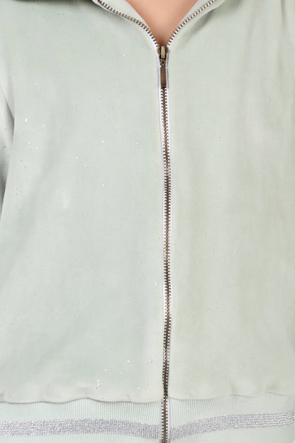 Girls Mint Zipper Hoody