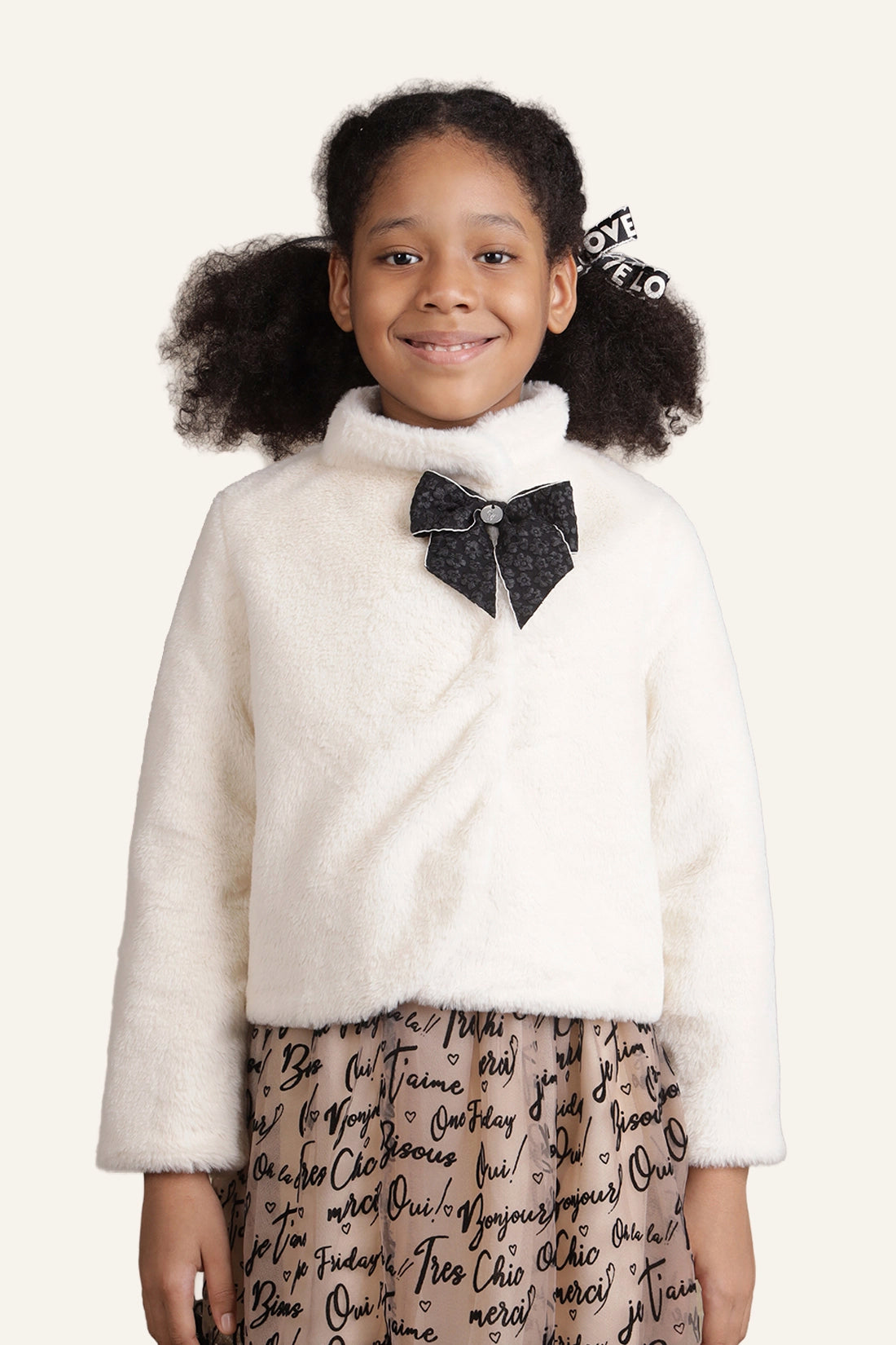 Girls White Fur Jacket