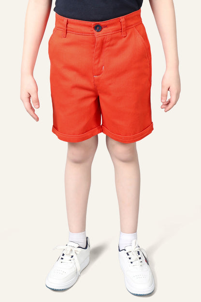 Boys Red Cotton Shorts