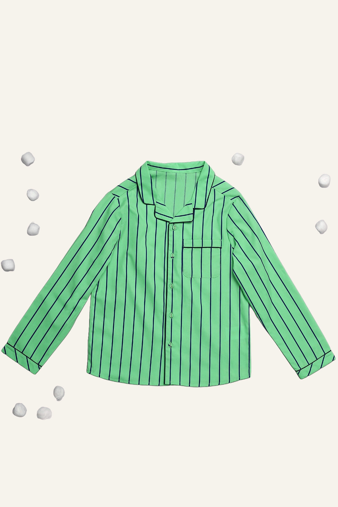 Boys Green Stripes Night Suit