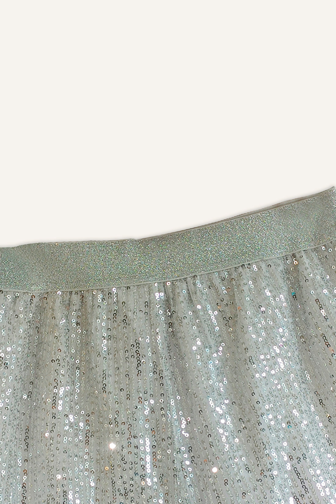 Girls White Sequin Short