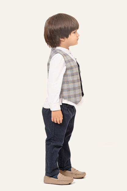 Baby Boys Blue Embroidered Trouser