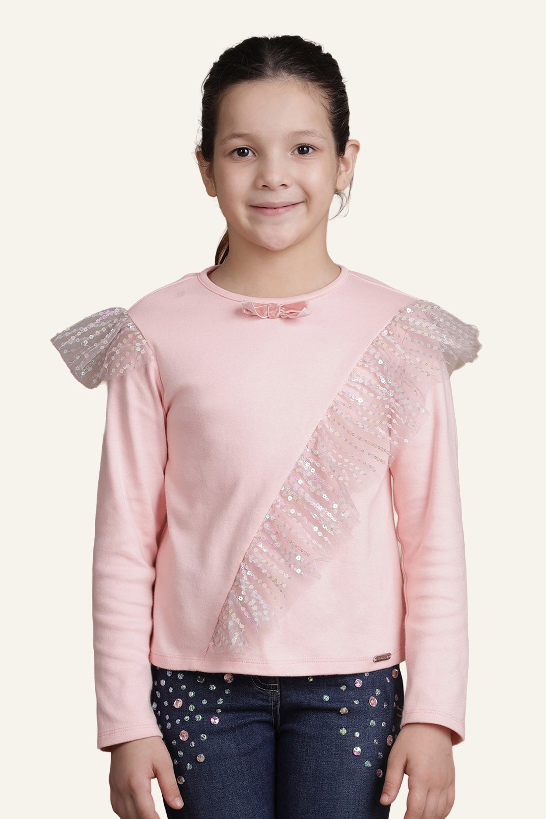 Girls Pink Top – Soft Cotton Fabric