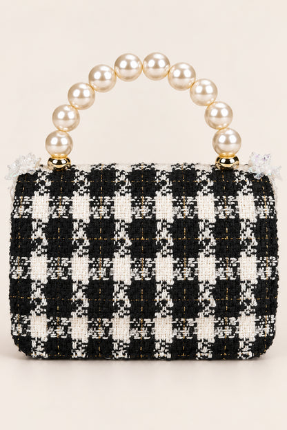 Girls Black Boucle Embellished Hand Bag