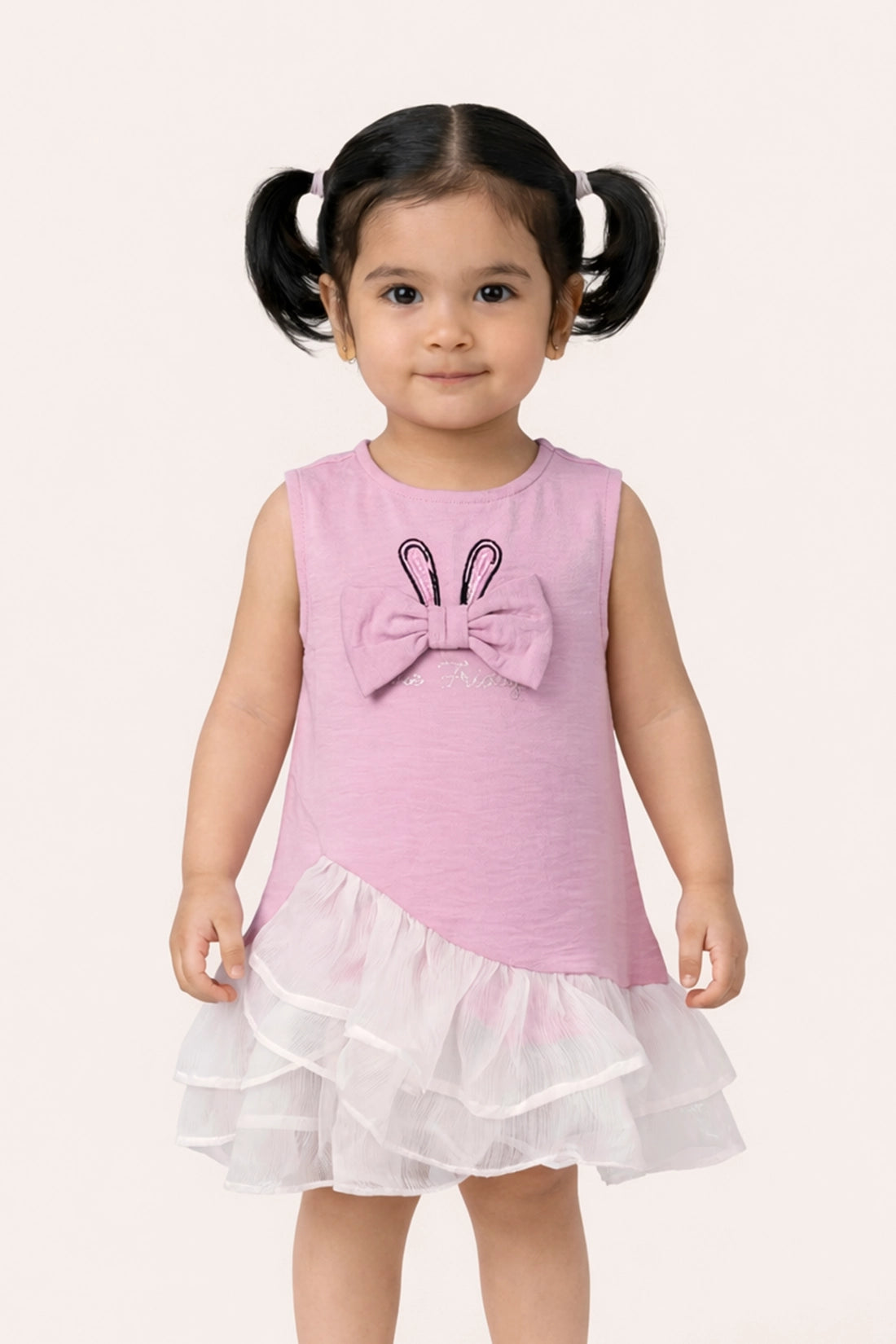 Baby Girls Pink Solid Cotton Dress