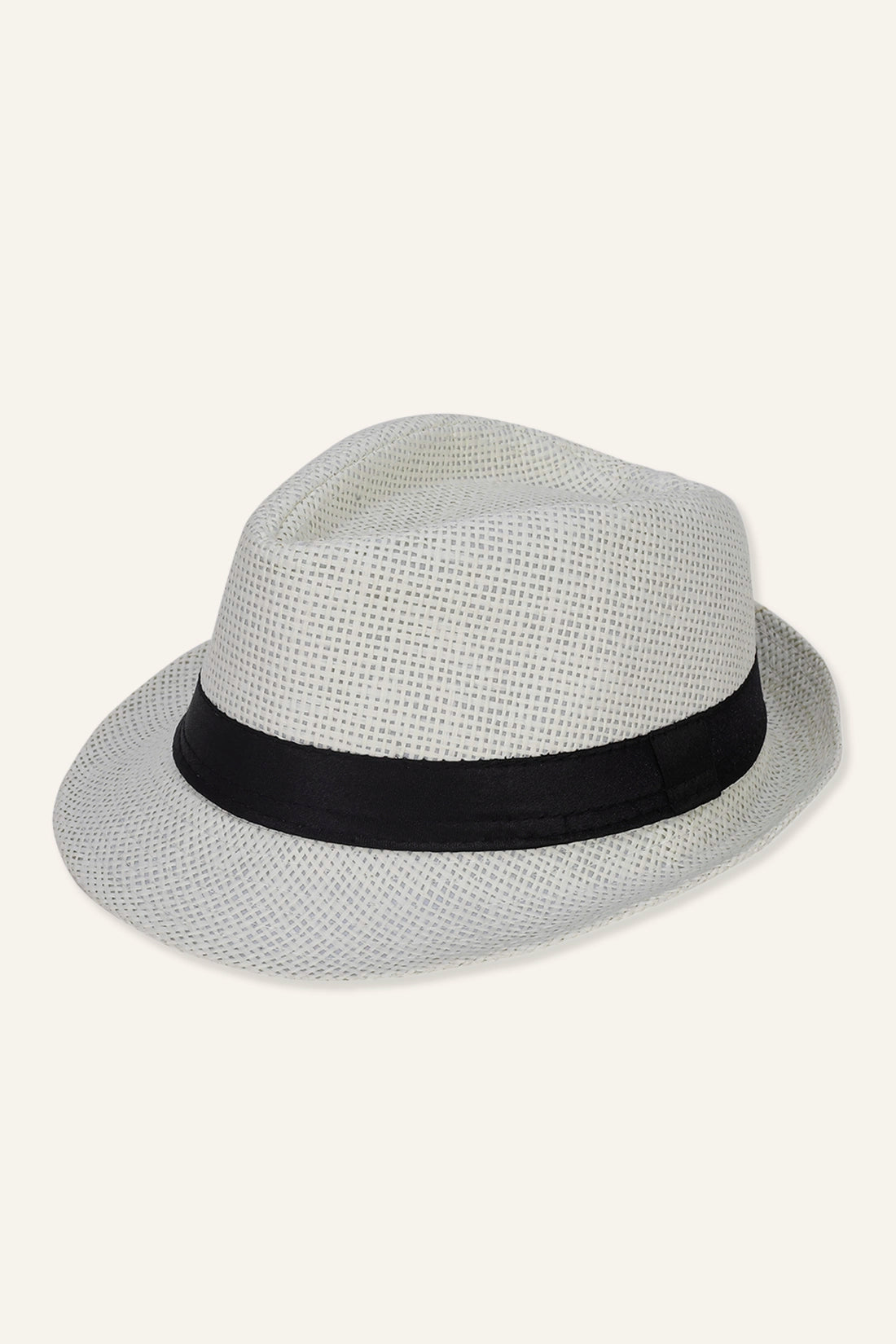 ऑफ व्हाइट सॉलिड हैट