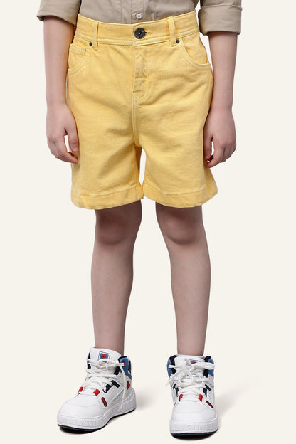 Boys Yellow Denim Shorts