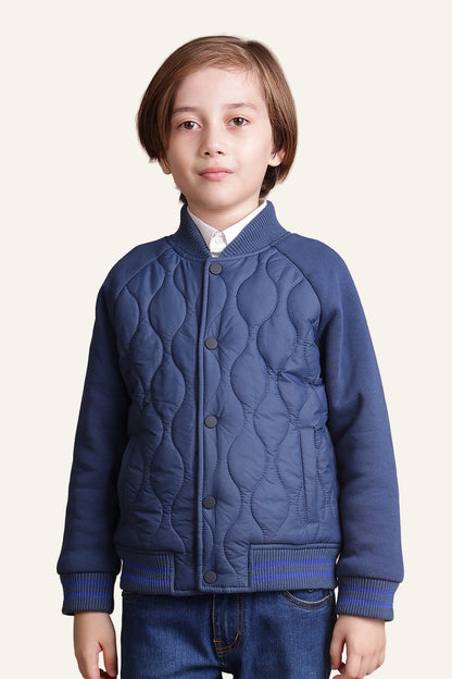 Boys Navy Blue Quilted Jacket