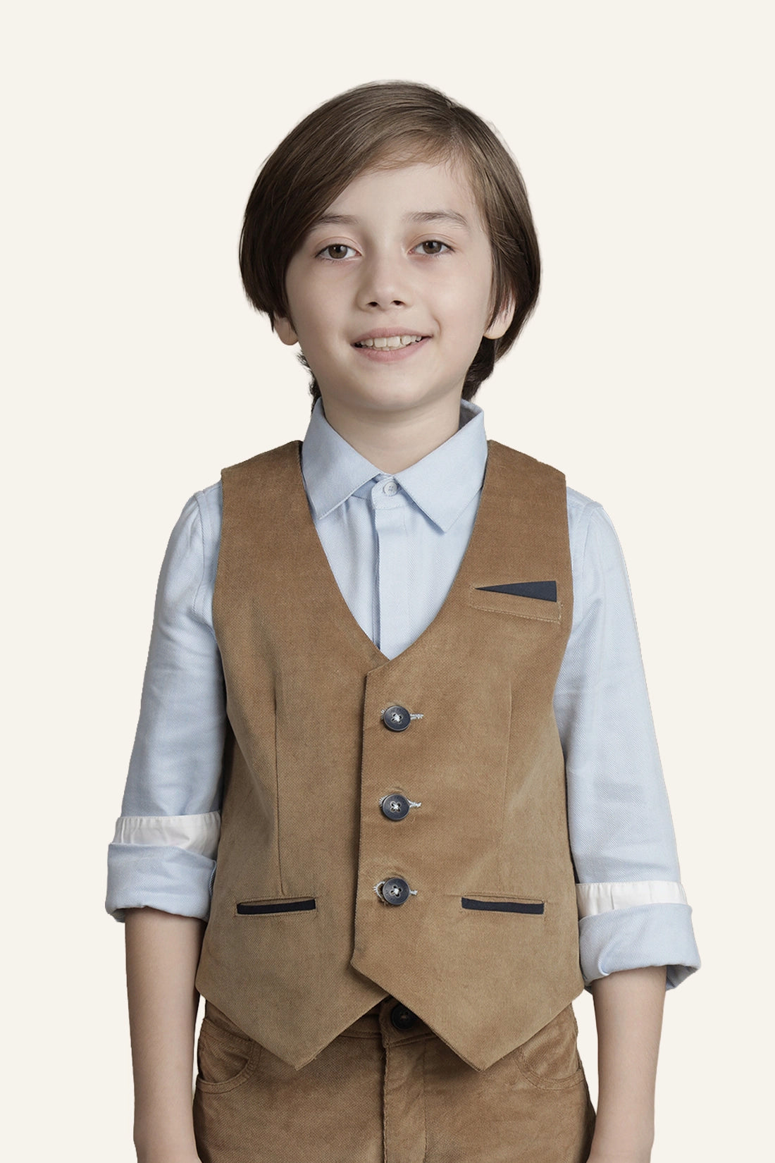 Boys Camel Waist Coat