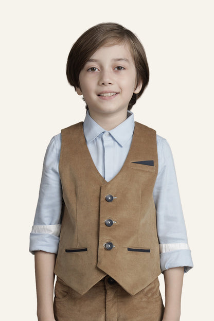 Boys Camel Waist Coat
