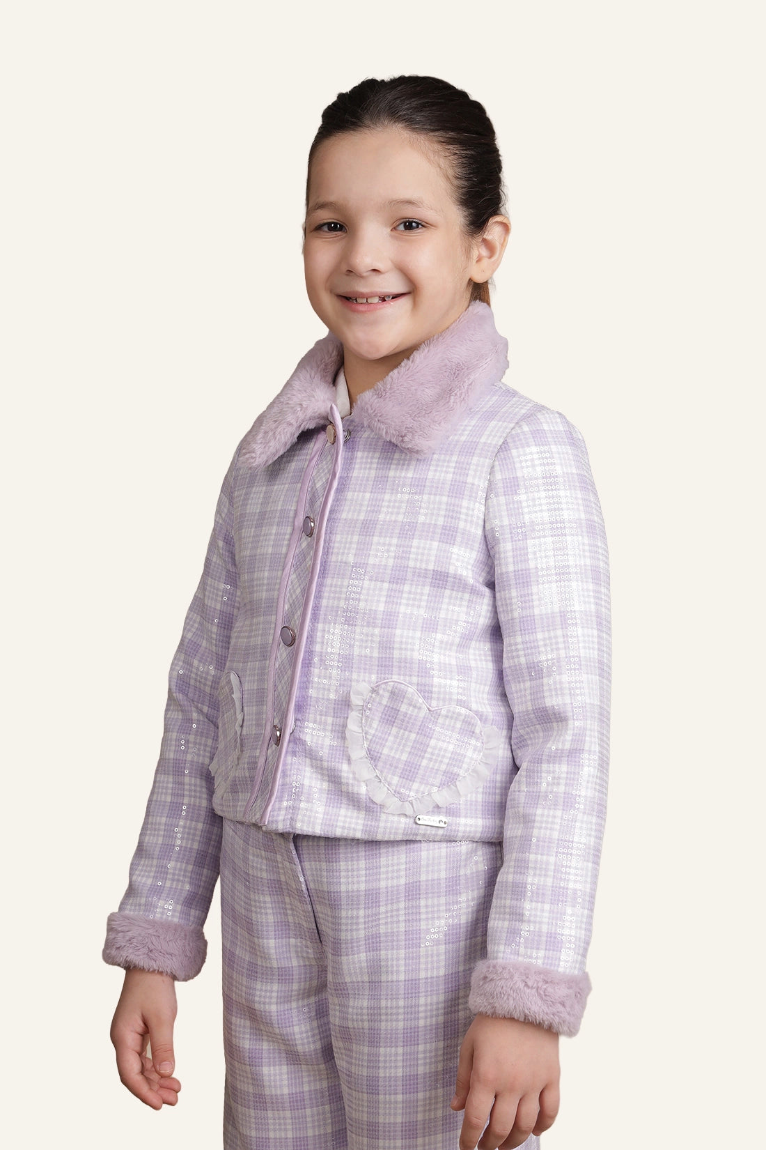 Girls Lilac Sequence Jacket