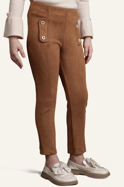 Girls Coffee Solid Jegging