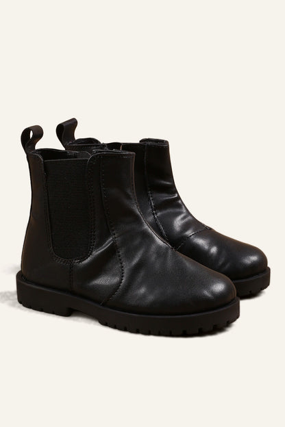 Boys Black Solid Boots