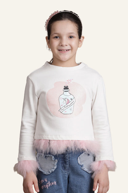 Girls Off White Top – Casual Wear