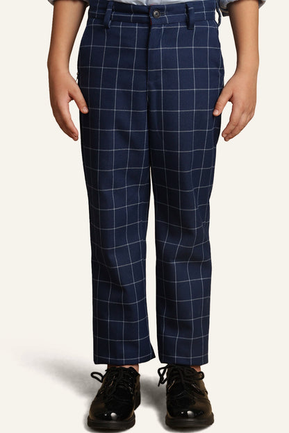 Boys Blue Checks Trouser